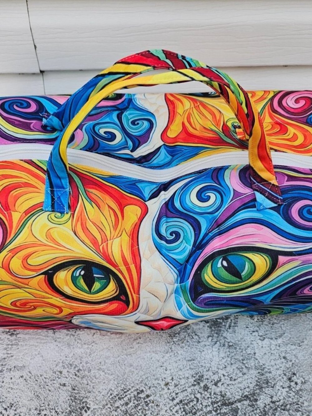Duffle Bag Cat Print Multi Color Very Light Weight Gym Travel Bag Unbranded - Picture 4 of 11